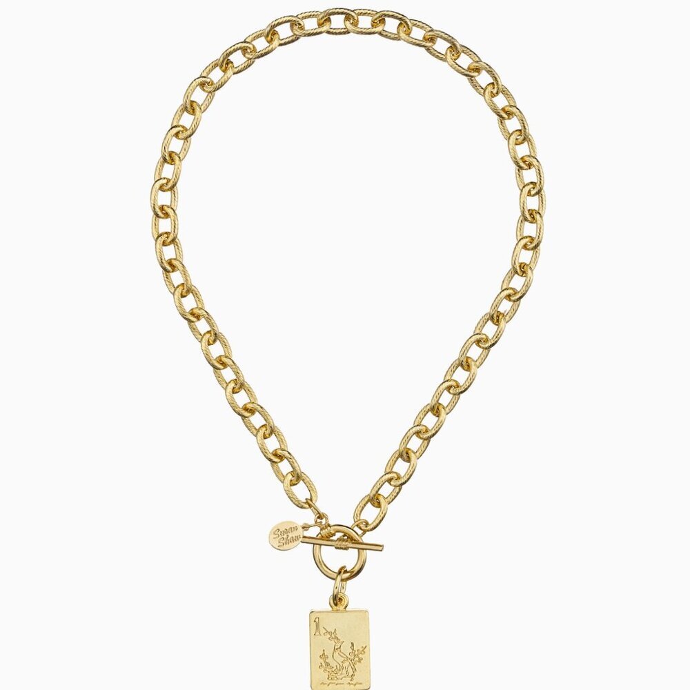 Lucky! Susan Shaw Mahjong Bird Toggle Necklace — NWT